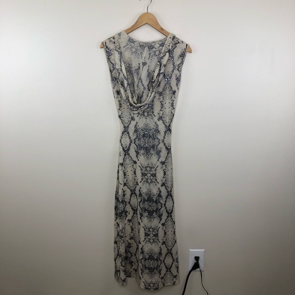 NWT Zadig & Voltaire Deluxe Cashmere Python Silver Metal Hooded maxi dress - Picture 10 of 13